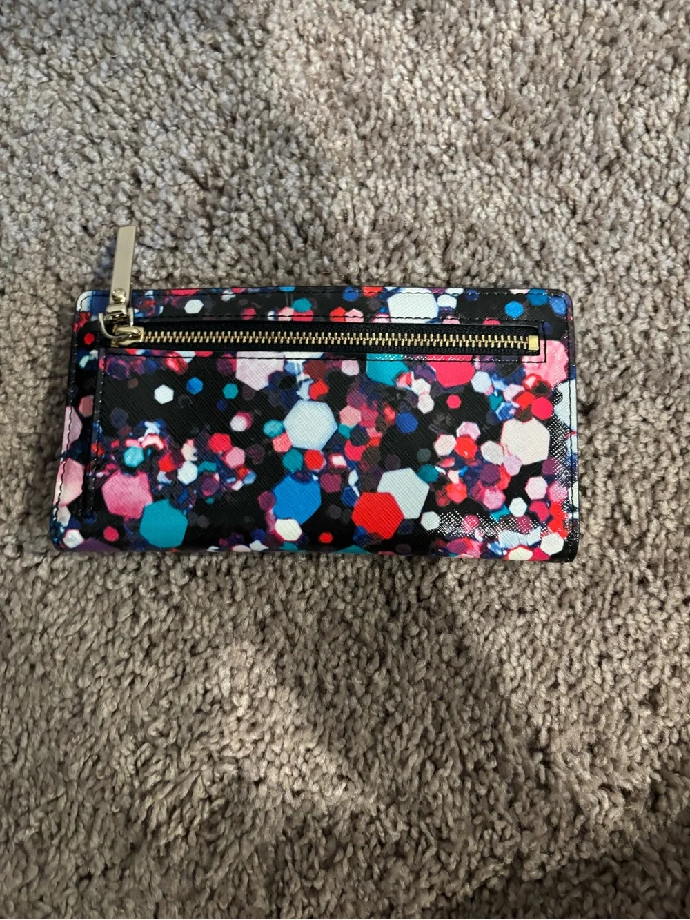kate spade Black Multicolor Confetti Long Wallet